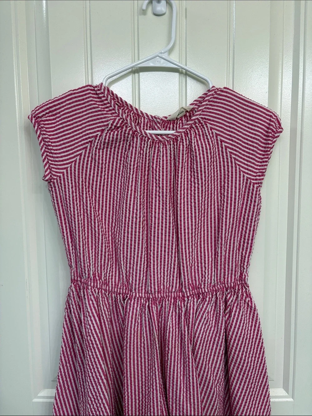 Lands' End Pink and White Striped Girls' Summer Dress